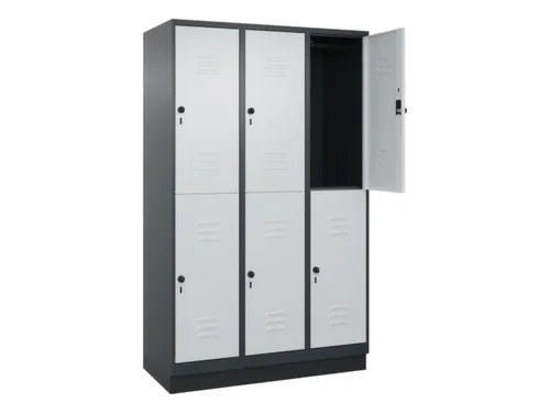 dubbeldekse locker,HxBxD 1950x1200x500mm,3x2vak.,vak B 400mm