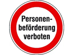 verbodsbord,Personentransport verboden,PVC,Ø 200mm