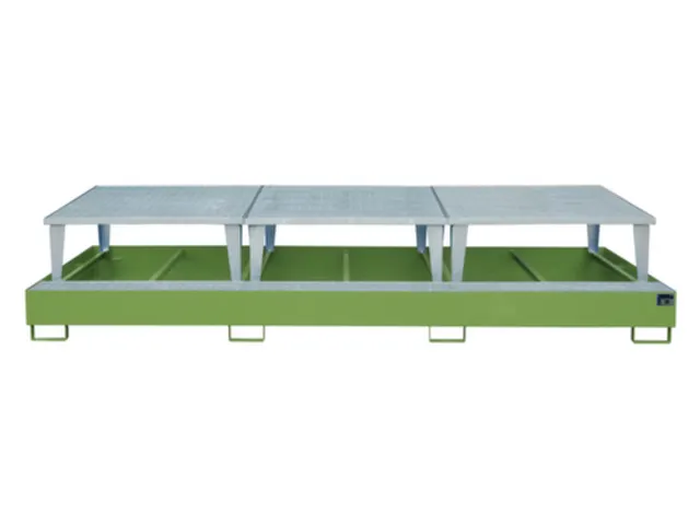 opvangbak,v. 3xIBC,opvangvol. 1000l,HxBxD 780x3850x1460mm