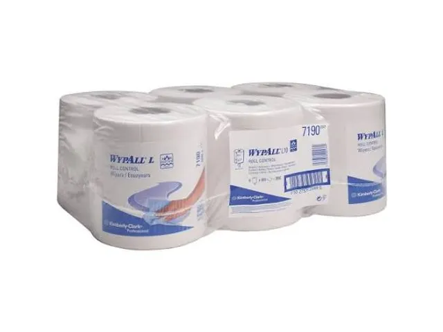 reinigingsdoeken L10 1-laags wit, pak à 6 rollen