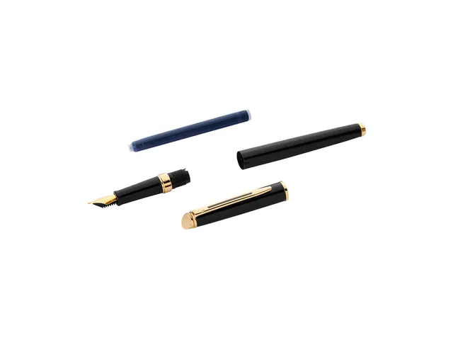 Vulpen Waterman Hémisphère Black lacquer GT Medium Blauwe inkt