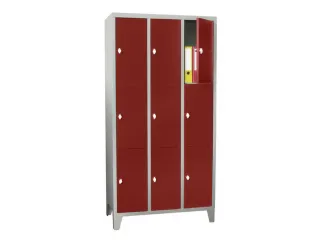lockerkast,HxBxD 1850x900x500mm,3x3vakken,RAL7035,front RAL3000 - 2