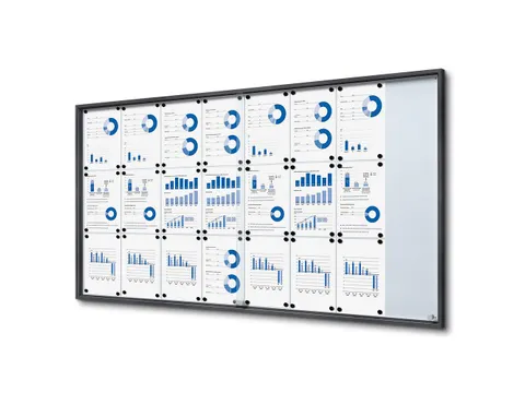 Vergrendelbaar notitiebord Indoor Slim 24xA4 Schuifdeuren Antraciet