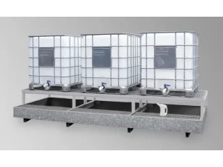 Opvangbak 3x Ibc 1000l Staal 645x 3850x 1400mm Aftapbok - 2