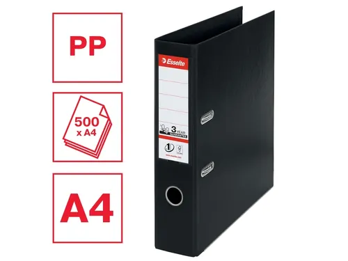 Ordner Esselte No.1 72mm PP 30% gerecycled folie Multipack zwart 5 stu