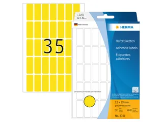 HERMA 2351 Universele etiketten 12x30mm Geel 1120 stuks - 1