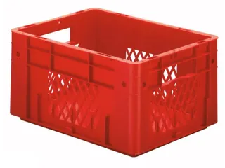Euronorm Stapelkrat Rood 210x400x300mm 17.5l Opengewerkt/Bodem Gesl. - 1