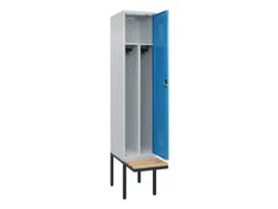 locker met bank,voor scheiding van kleding,HxBxD 2120x400x815mm,1vak