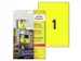 Avery Zweckform Ultra sterk etiket L6111-20 210x297mm Geel 20 stuks