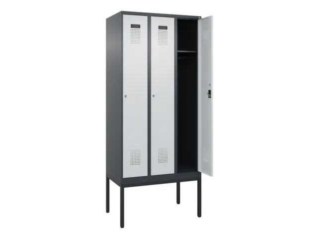 locker,HxBxD 2120x900x500mm,3vak,vak B 300mm,cil.-slot,voetonderstel