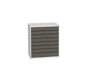 ladekast HxBxD 900x800x550mm 8laden romp RAL7035 front RAL7016 - 1