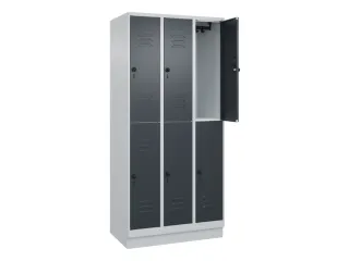 dubbeldekse locker,HxBxD 1950x900x500mm,3x2vak.,vak B 300mm - 2