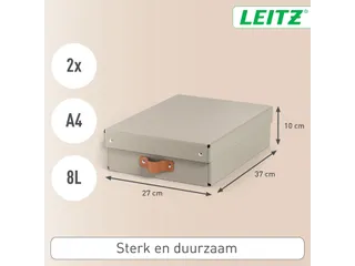 Leitz Puro Opbergdoos met deksel medium laag 8L set van 2 beige - 11