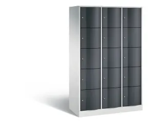 lockerkast cil.slot 1950x1150x540mm 3x5 vakken RAL7035 front RAL7021 - 2