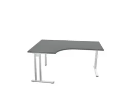 bureau in vrije vorm,HxBxD 740x1600x1200mm,vrije vorm,MS-donkergrijs