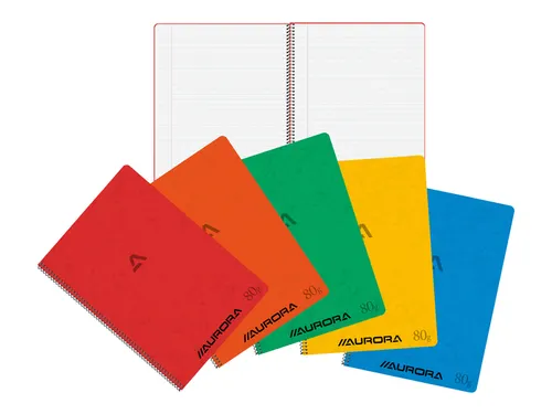 Schrift Aurora A4 lijn 120 pagina's 80gr assorti