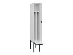 locker met bank,voor scheiding van kleding,HxBxD 2120x300x815mm,1vak