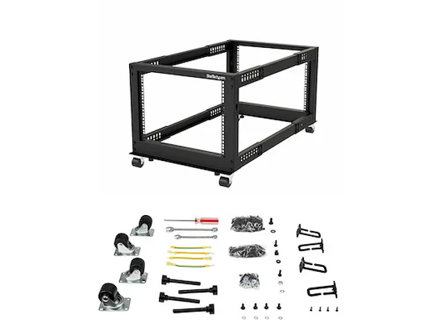 8U open frame rack 4 stijlen verstelbare diepte