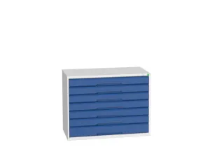 ladekast HxBxD 800x1050x550mm 7laden romp RAL7035 front RAL5010 - 1