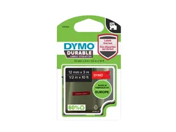 Labeltape Dymo D1 1978366 12mmx3m wit op rood