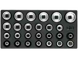 1500 ES-D 19 Set doppen 1/2 inch,UD profiel,in 1/3 ES module