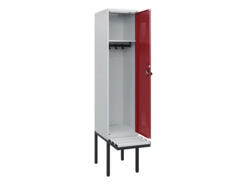 locker met bank,HxBxD 1950x400x815mm,1vak,vak B 400mm,draaigrendel