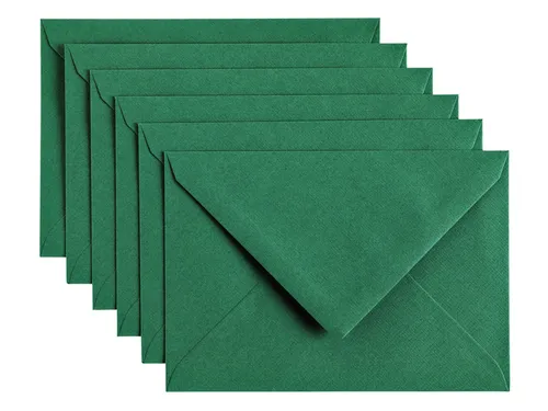 Envelop Papicolor C6 114x162mm dennengroen pak à 6 stuks