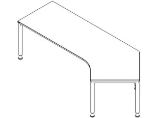In hoogte verstelbaar hoekbureau 680-820x2570x1130mm lichtgrijs alu - 1