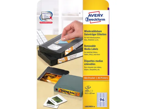 Etiket Avery Ilk 63.5x8.5mm Np 25 Vel 96 Etiketten Per Vel Wit