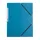 Elastomap A4 Met 3 Kleppen Karton Blauw Voor 200 Vel Pak 10 Stuks