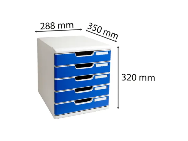 Ladenblok MODULO A4 5 laden Classic Blauw Grijs