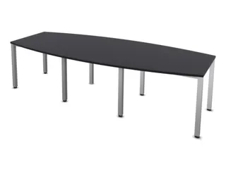 vergadertafel,HxBxD 740x2800x1200mm,vatvormig,CC-zwart - 2