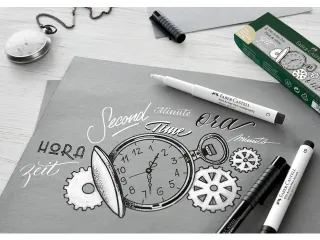 Tekenstift set Pitt Artist Pen zwart en wit - 4