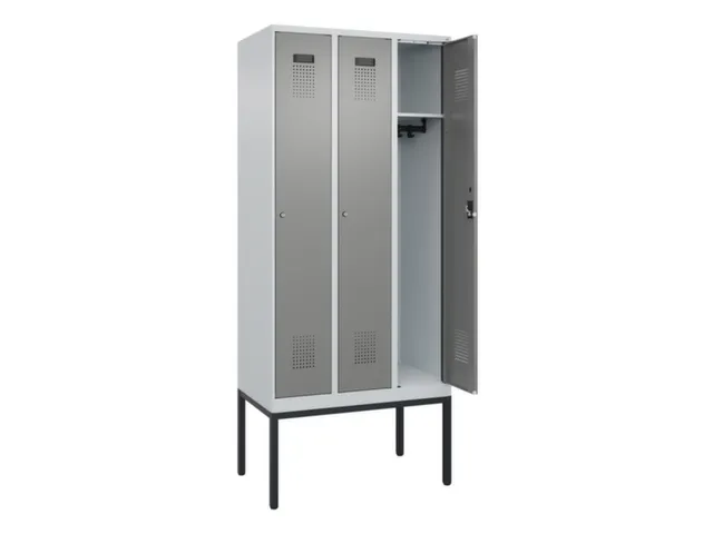 locker,HxBxD 2120x900x500mm,3vak,vak B 300mm,cil.-slot,voetonderstel
