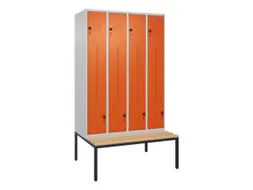 Z-garderobekast,HxBxD 2120x1200x815mm,8vak,vak B 300mm,draaigrendel