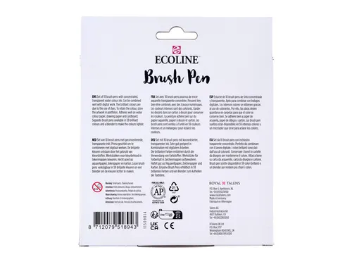 Brushpen Talens Ecoline set botanisch blister à 10 stuks assorti