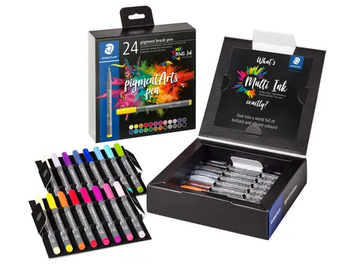 Brushpen Staedtler PigmentArts set à 24 kleuren