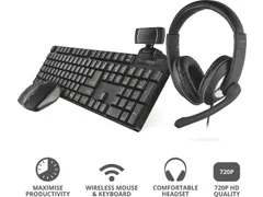 Qoby 4in1 Home Office set Azerty toetsenbord met muis en Webcam