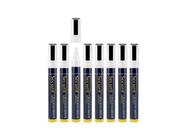 Krijtstift Securit SMA-510 Schuin 2-6mm Wit 8 Stuks