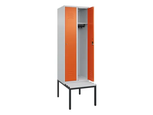 locker met bank,HxBxD 2120x600x815mm,2vak,vak B 300mm,cil.-slot