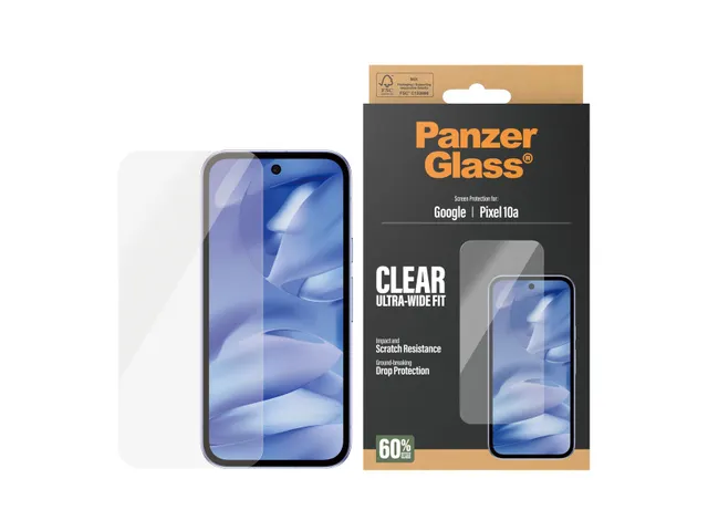 PanzerGlass Screen Protector Google Pixel 10a 5G | Ultra-Wide Fit,