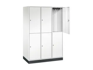 Dubbeldekse garderobekast,HxBxD 1950x1220x600mm,3x2vak.,vak B 360mm - 1