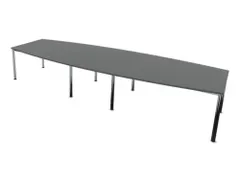 vergadertafel,HxBxD 740x4000x1400mm,vatvormig,MS-donkergrijs