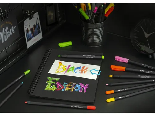 Brushpen Faber-Castell Black edition pastel 6 stuks in karton etui