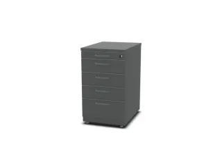 Staand Ladeblok 720x430x600mm 4 Laden 1 Materiaallade Ms-Donkergrijs - 1
