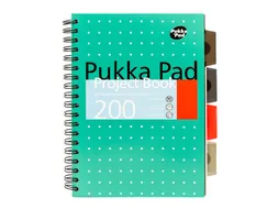 Projectboek Pukka Metallic B5 lijn 4-tabs 200 pagina's 80 gram groen