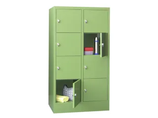 lockerkast,HxBxD 1518x800x500mm,2x4vakken,RAL7035,front RAL7016 - 1