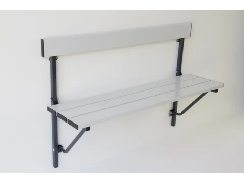 klapbank LxD 1200x380mm aluminium lijsten frame staal RAL7016