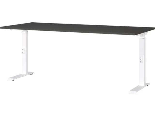 In hoogte verstelbaar bureau,HxBxD 680-910x1800x800mm,blad grafiet