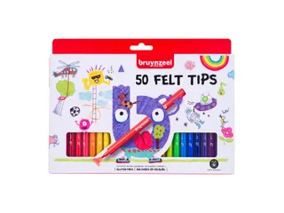 Viltstift Bruynzeel Kids assorti 50 stuks - 1